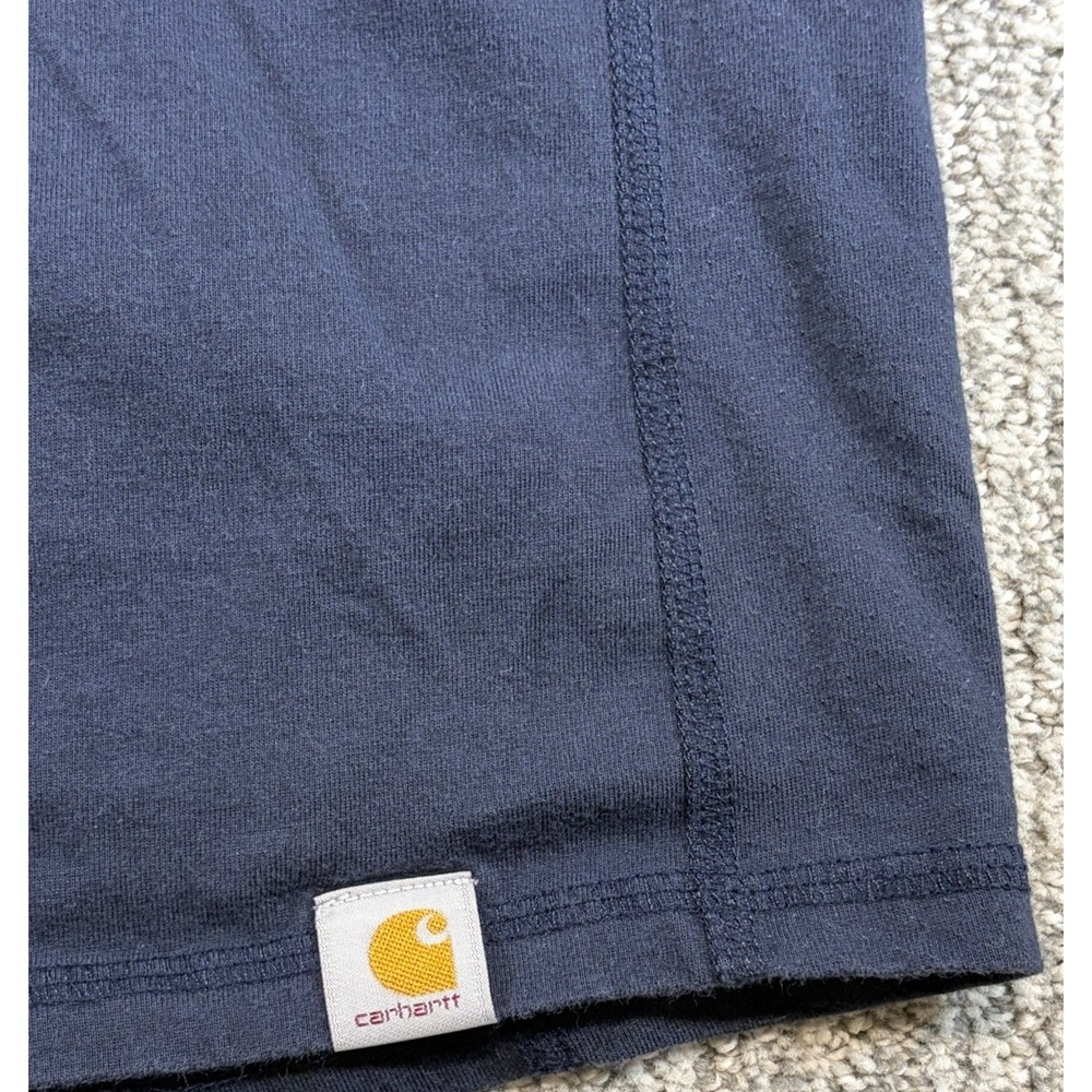 Carhartt Force Hoodie Shirt Mens XL Navy Blue Relaxed Fit Stretch Workwear - Picture 3 of 9